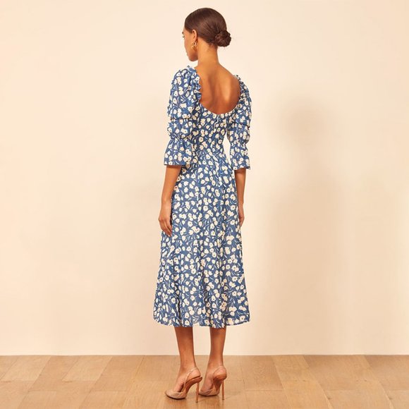 BOHO gypsy Floral print lace up midi dress - Picture 2 of 6